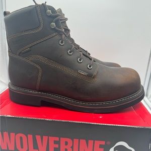 Men’s Wolverine Brek 6” WP steel toe work boots brown size 13